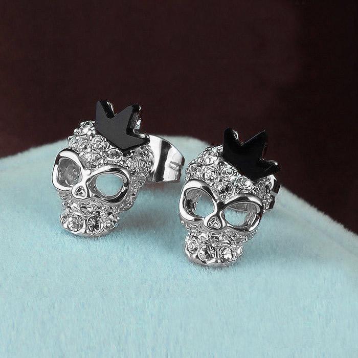 Crystal Skull Crown Earrings | Zapps Clothing