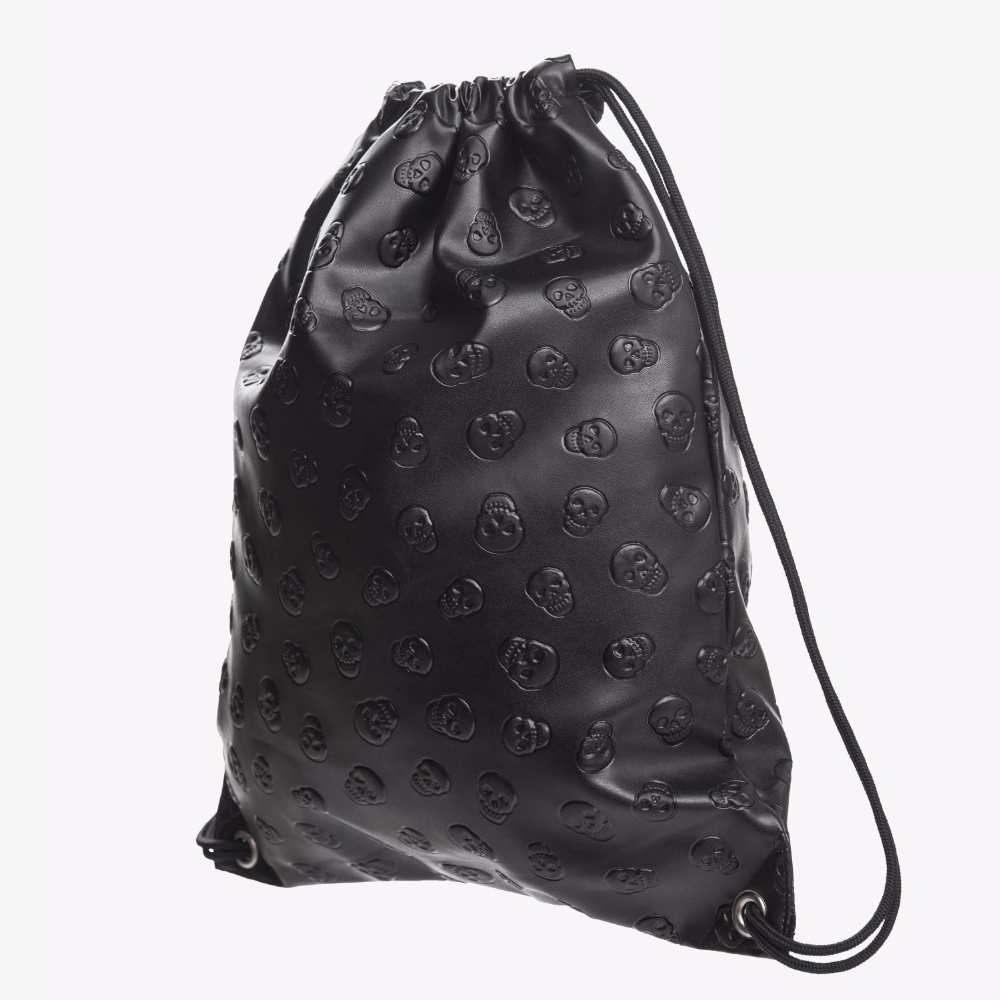 Black Skull Drawstring Bag | Zapps Clothing