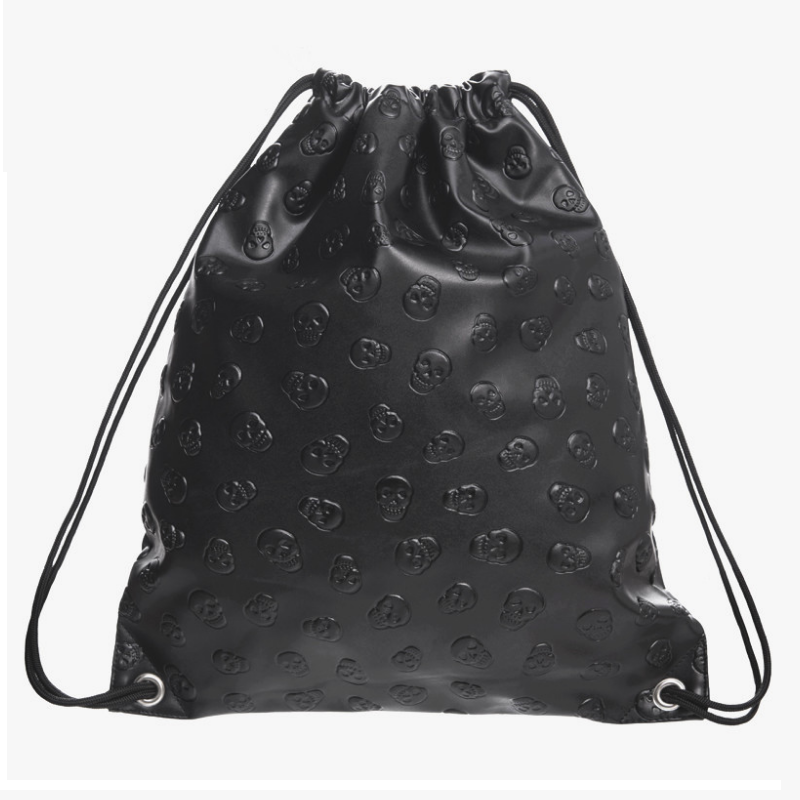 Black Skull Drawstring Bag | Zapps Clothing