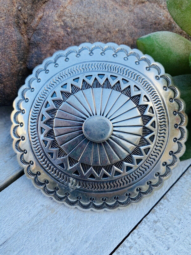 Impressive Native American Navajo Sterling Silver Buckle Signed Emerso –  Nativo Arts