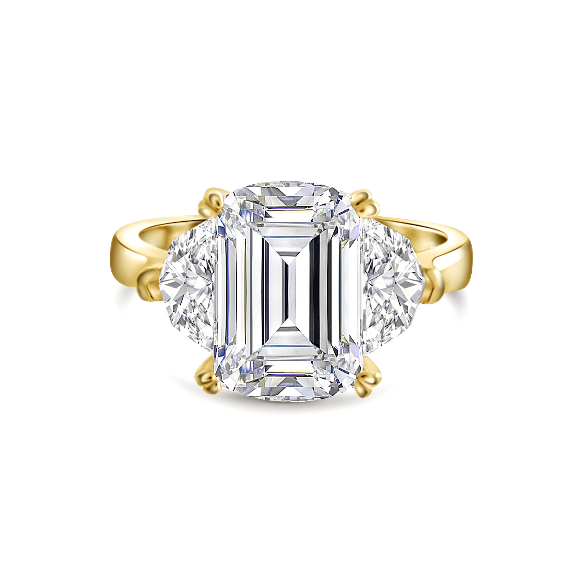 925 Sterling Silver Emerald Cut High Carbon Diamonds Gemstone Fine Jewelry  Wedding Engagement Ring For Women - Walmart.com