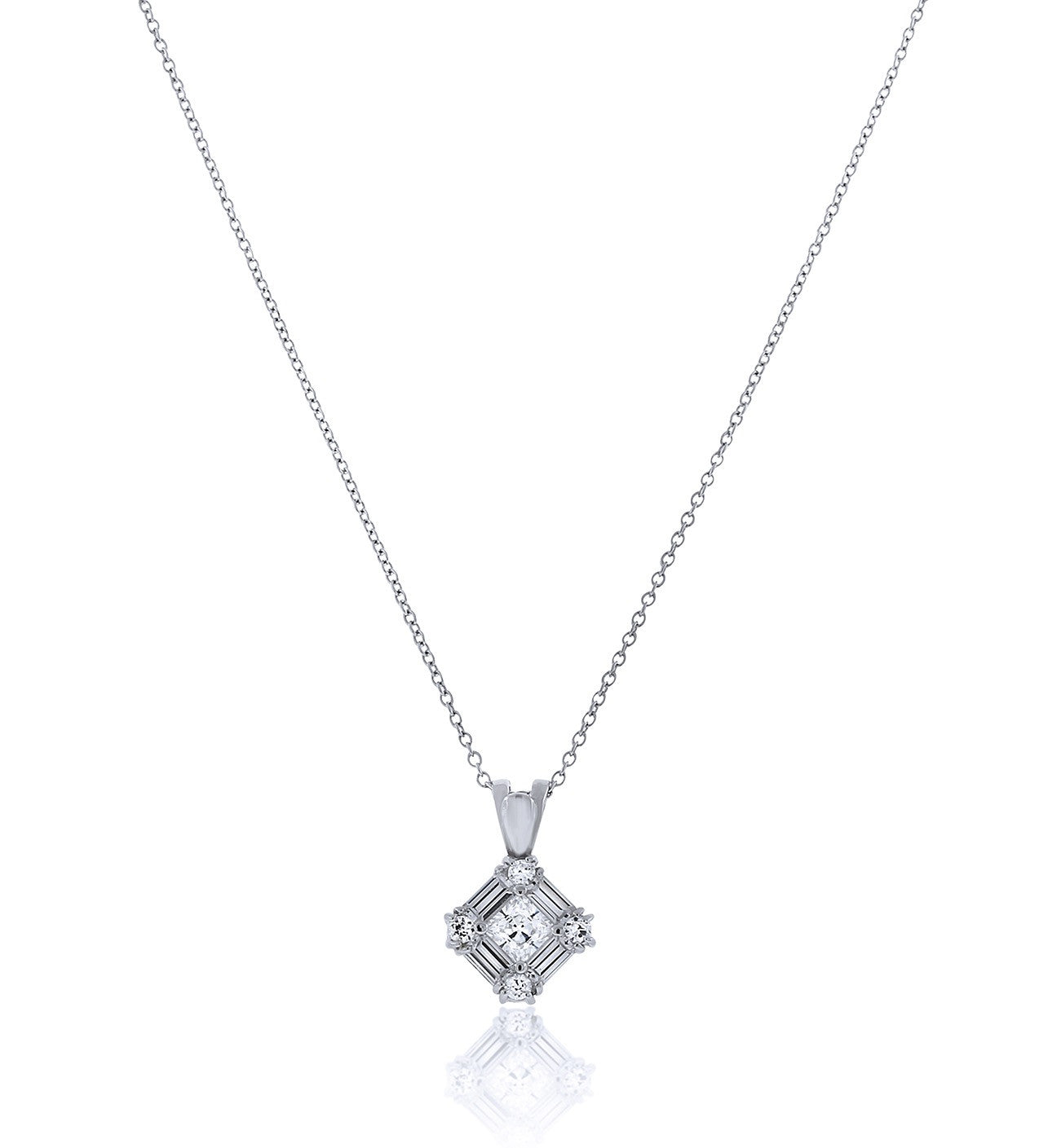 Chandi Diamond Halo Pendant Necklace