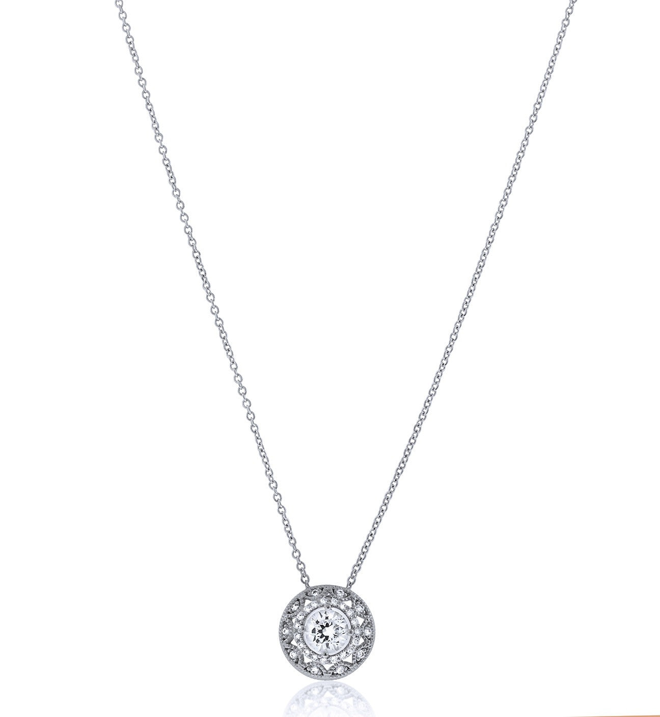 Vintage Inspired Chandi Diamond Circlet Pendant Necklace