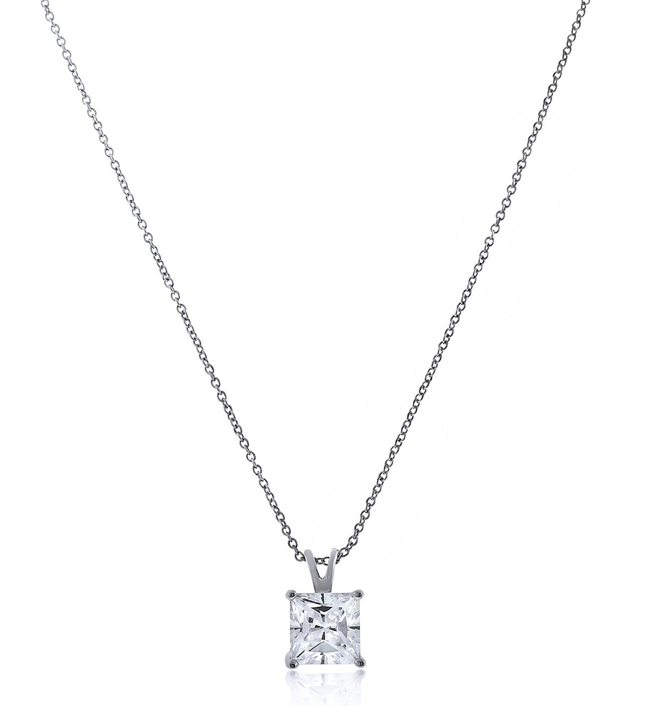 Chandi Diamond Princess Cut Pendant Necklace