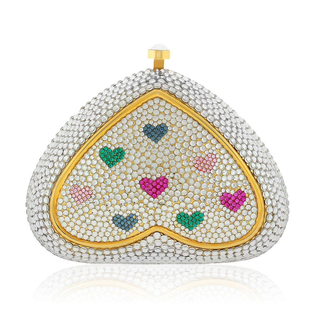 Delicate Heart Swarovski Crystal Evening Clutch