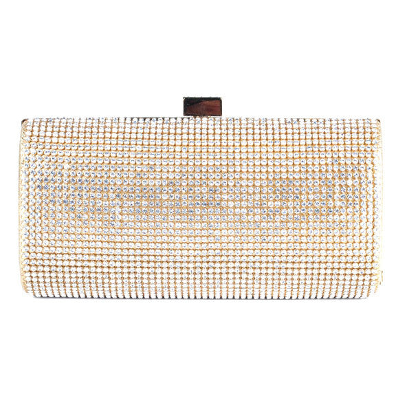 Gold and Black Swarovski Crystal Evening Clutch by Bobby Schandra