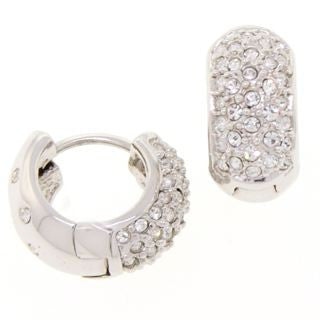 Small Silver Swarovski Crystal Huggies 