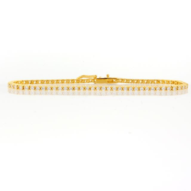 Thin Tennis Bracelet with Round CZ Chandi Diamonds by Bobby Schandra