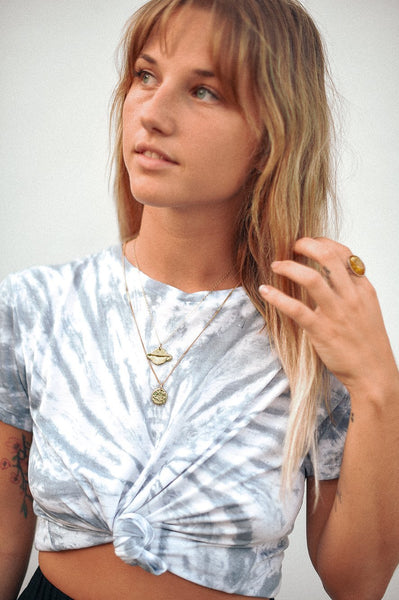 Dove Grey Organic Bamboo Tee Tie-Dye from Dreamers & Drifters