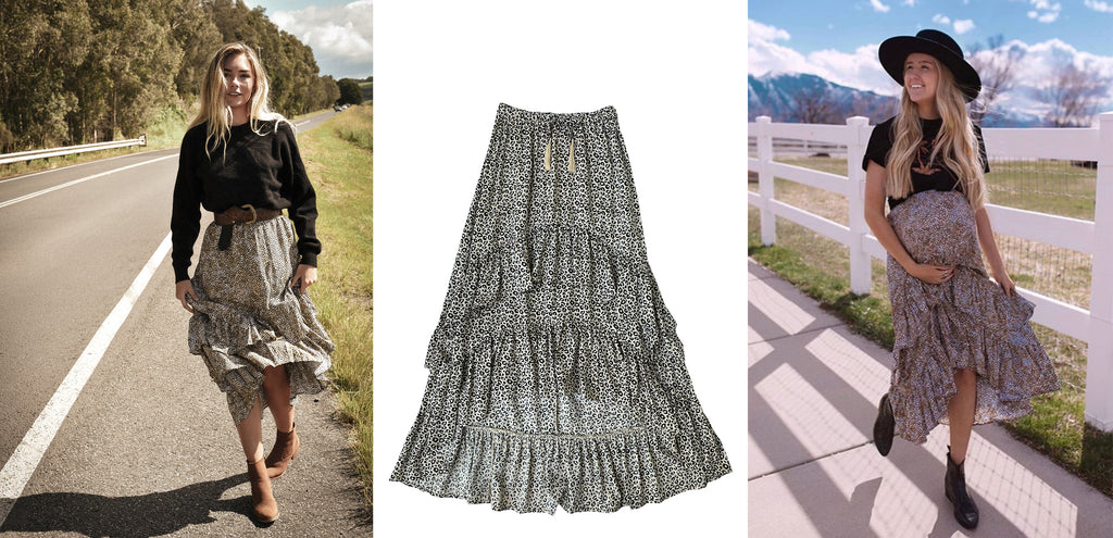 Dreamersanddrifters.com.au Byron Bay fashion double frill skirt maternity