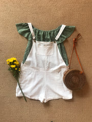 linen overalls & darling top