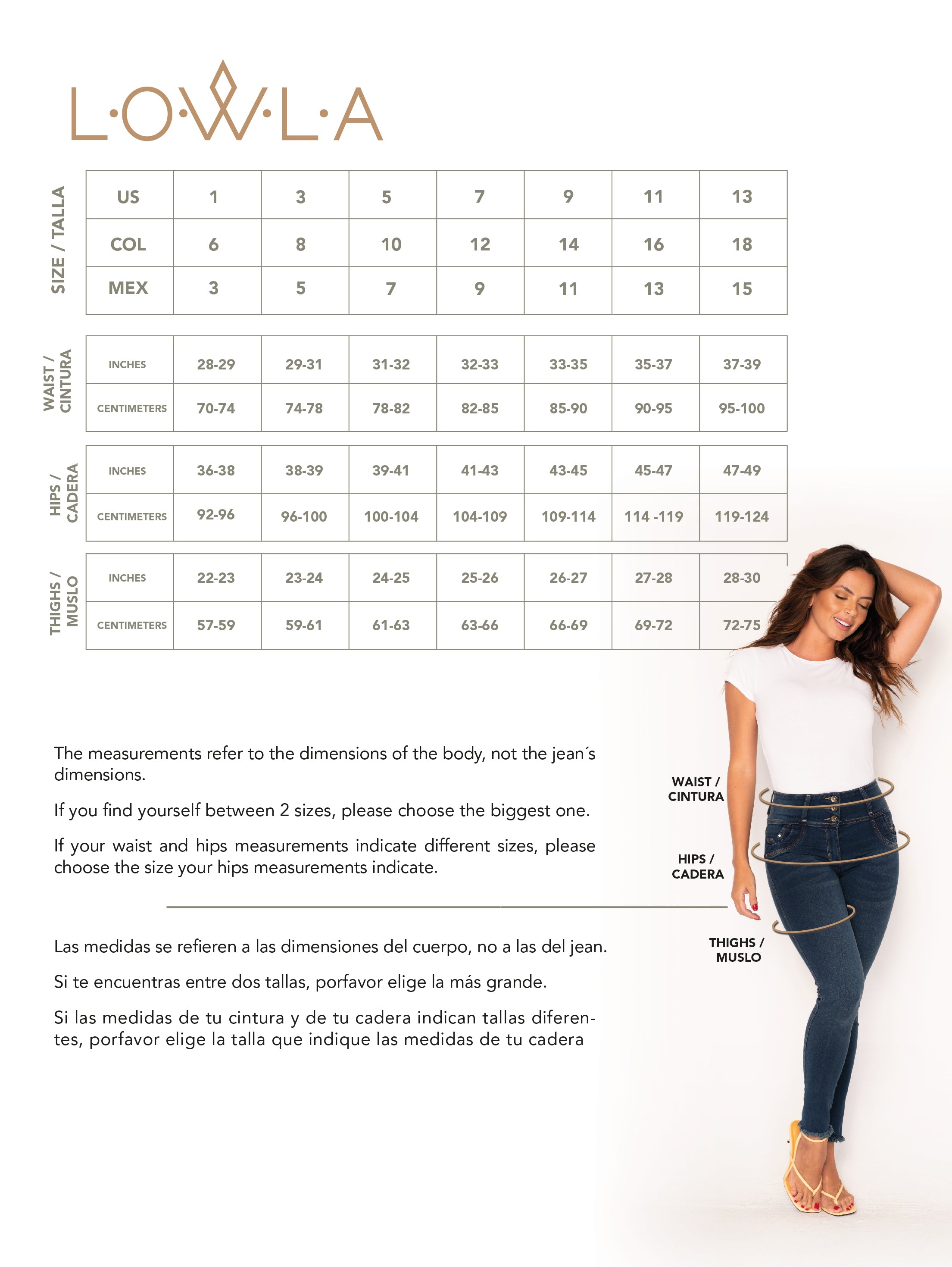 size chart lowla