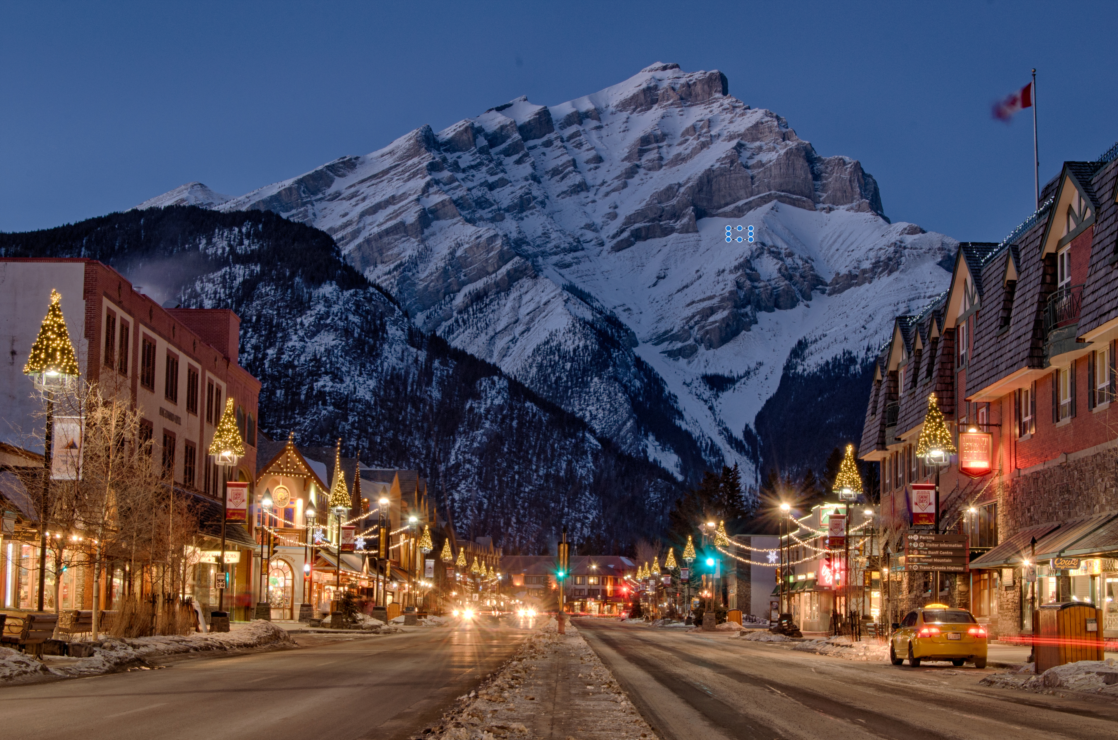 1. Banff Town - Best for Short Trips and First-Time Visitors - Banff Mountain Town Winter christmas