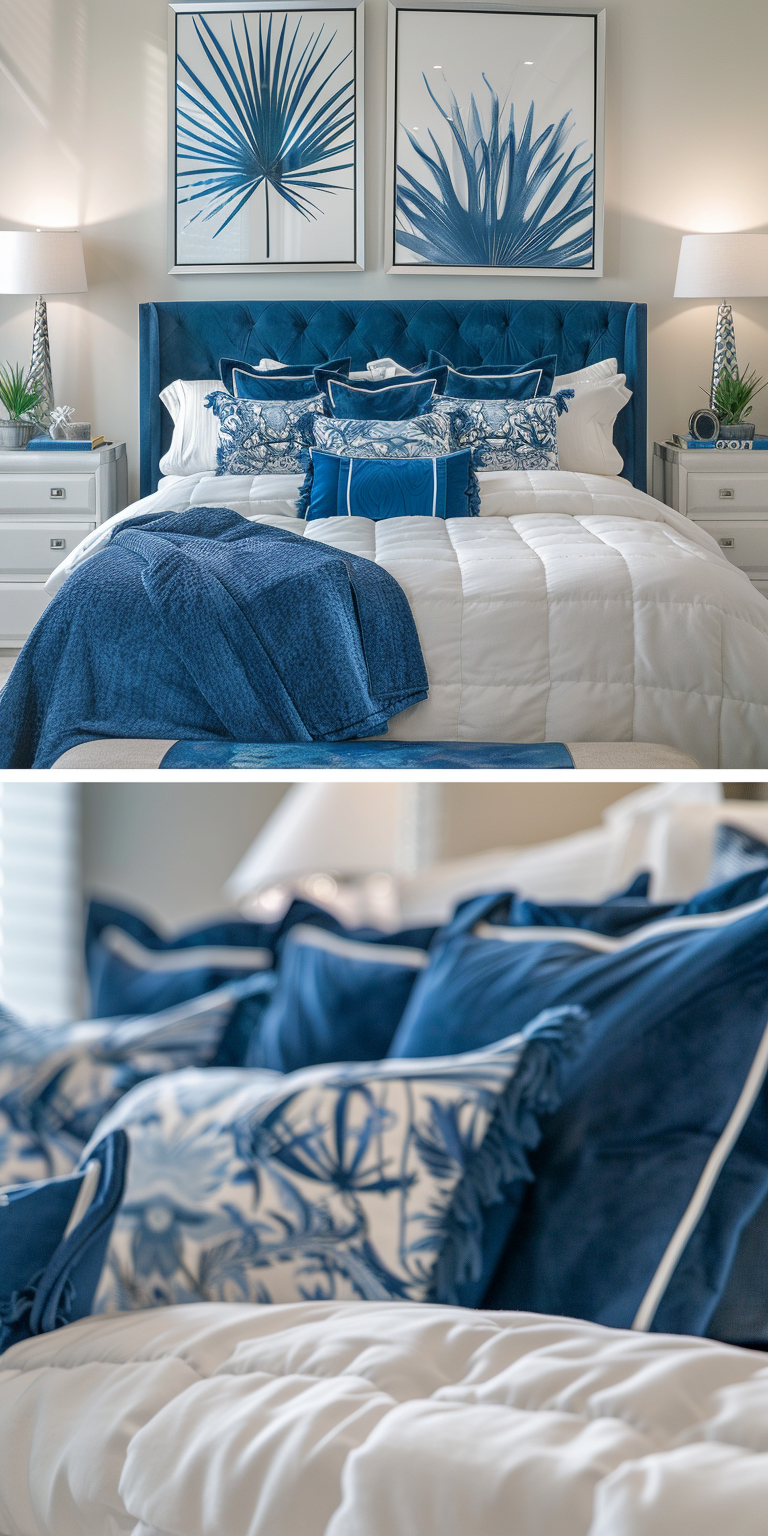 60 Elegant Blue and White Bedroom Design and Decor Ideas – CreativeBooster