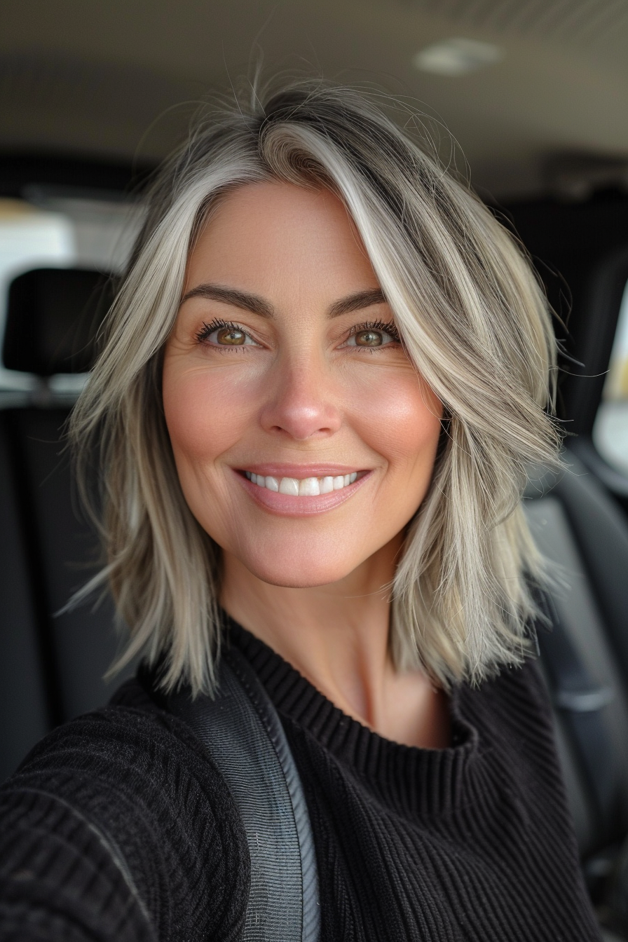 11. Blunt Bob with Highlights - Best Hairstyles For Women Over 40