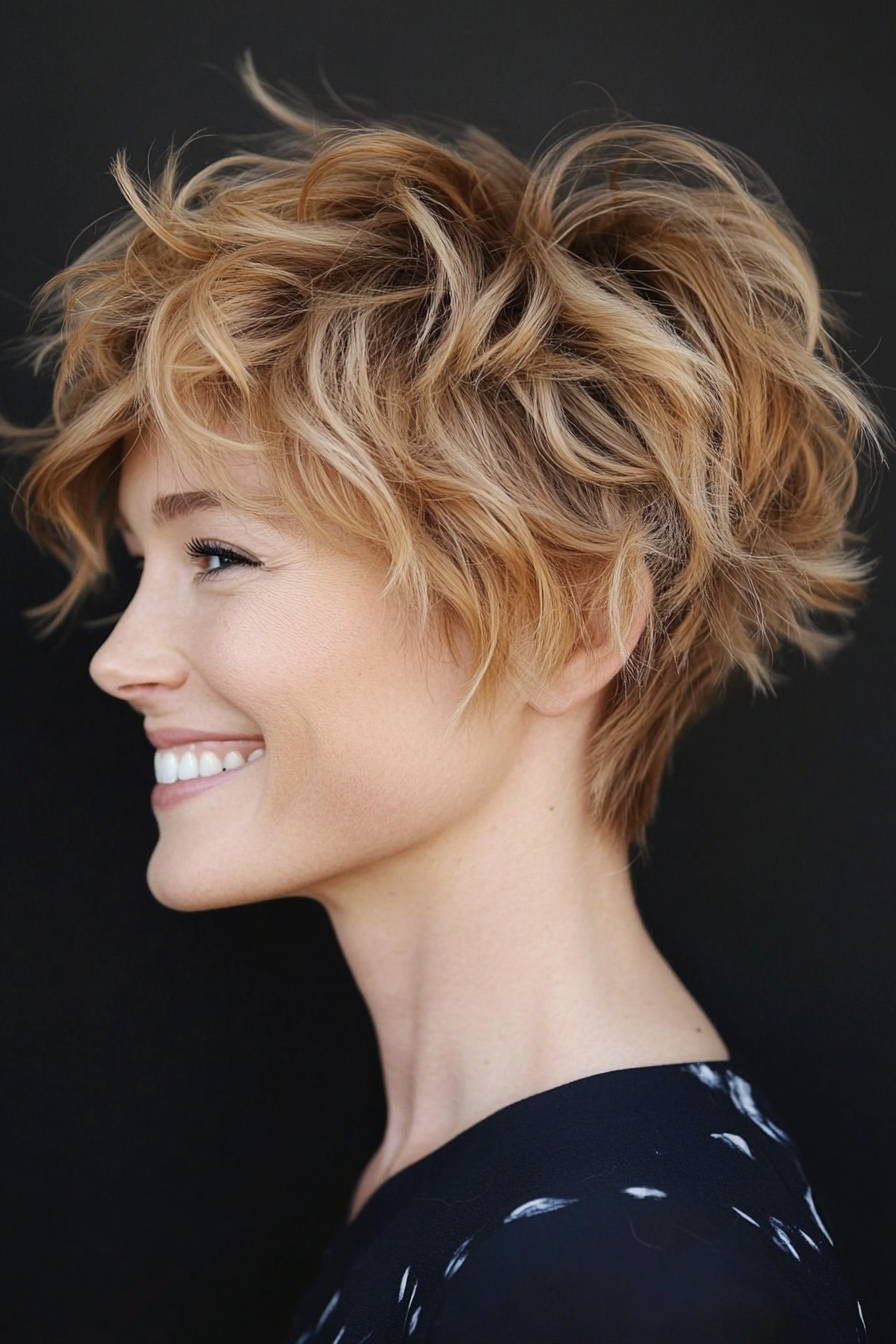 11. Messy Pixie with Piecey Layers in Honey Blonde (Short Pixie Haircuts For Fine Thinning Hair) - Short Pixie Haircuts For Fine Thinning Hair