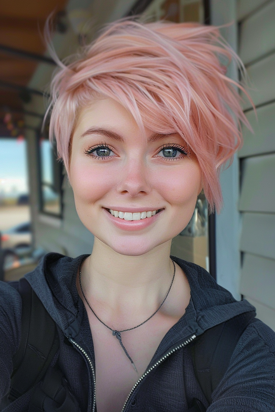 11. Soft Pink Pixie Cut - Pink Hair Color Ideas