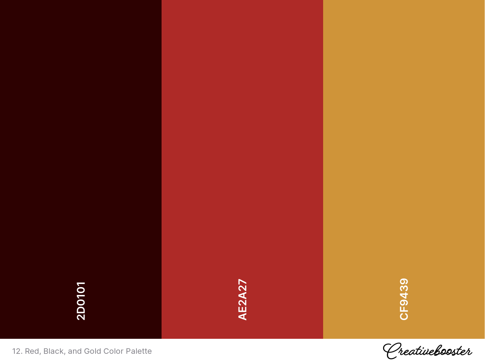 12. Red, Black, and Gold Color Palette