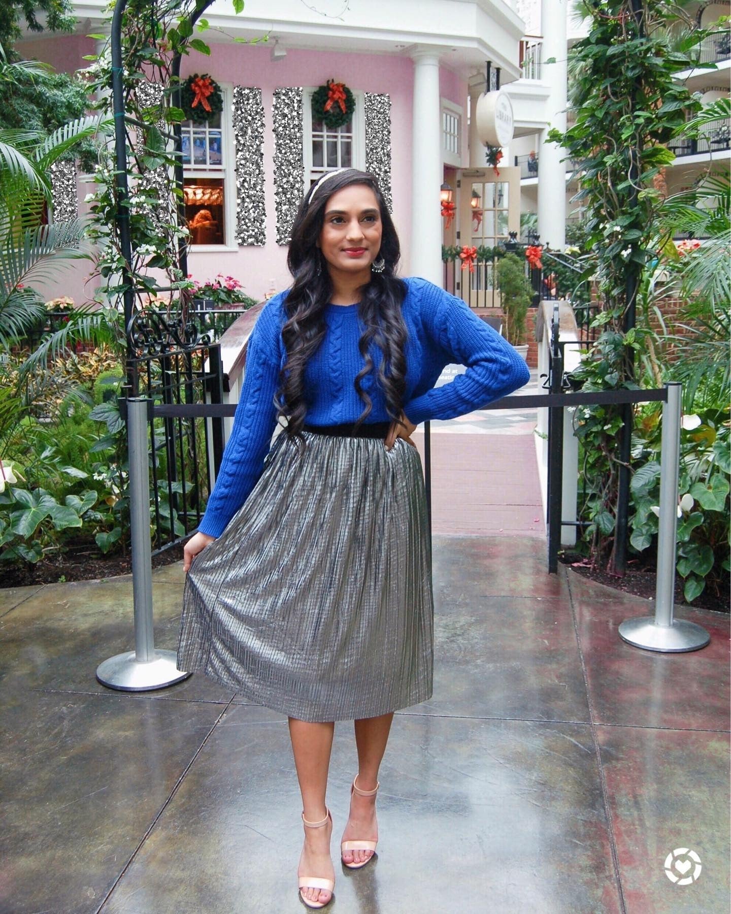 2. Cozy Contrast with Cobalt and Silver (Blue Outfits)