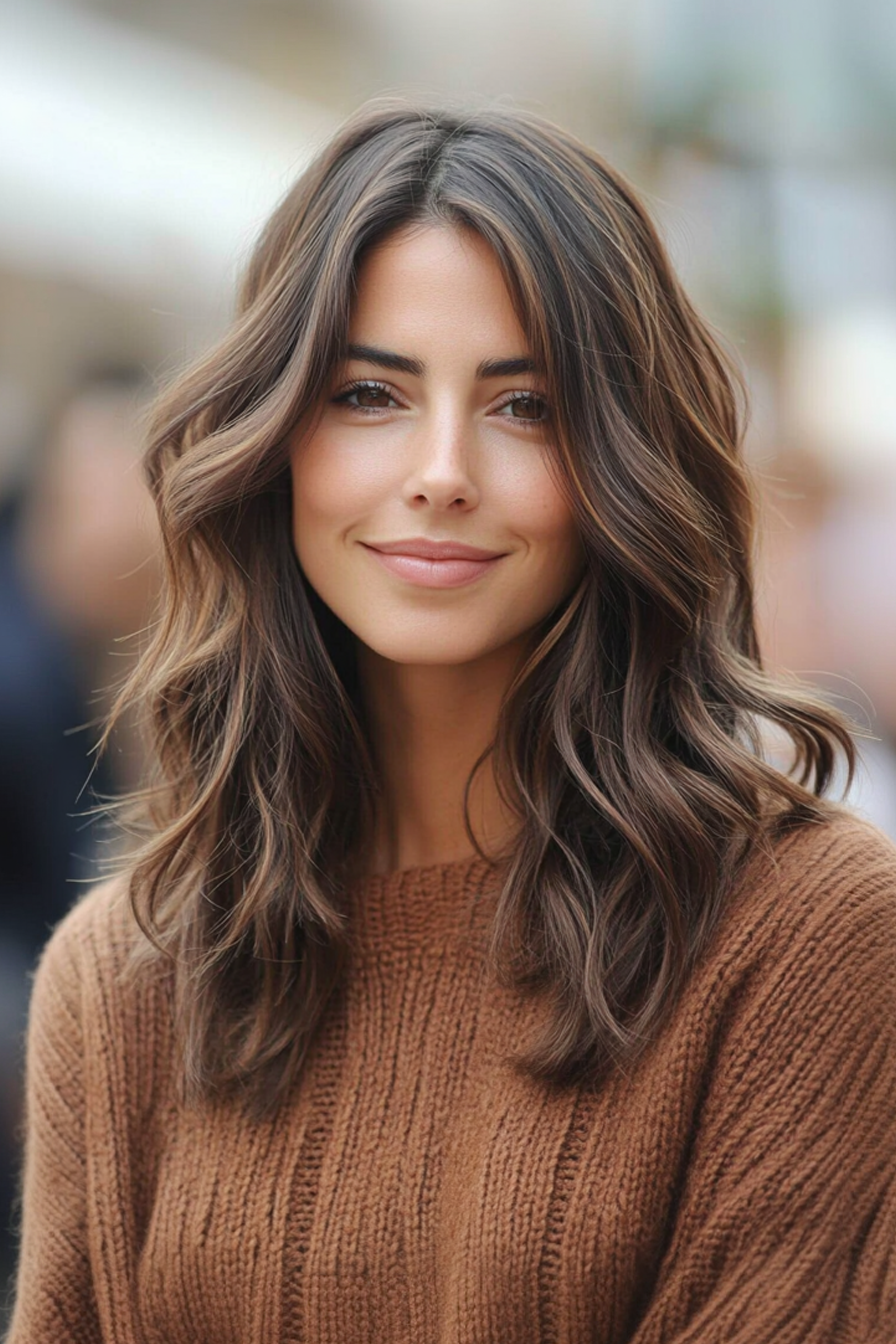 2. Long Choppy Layers with Chestnut Brown (Haircuts For Thick And Wavy Hair) - Haircuts For Thick And Wavy Hair