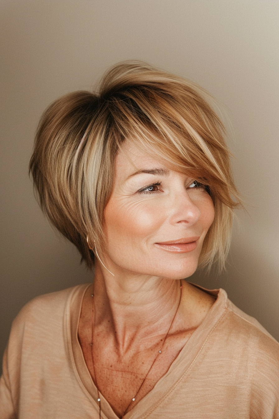 2. Textured Bob in Warm Honey Blonde - Short Hairstyles For Women Over 60 With Fine Hair