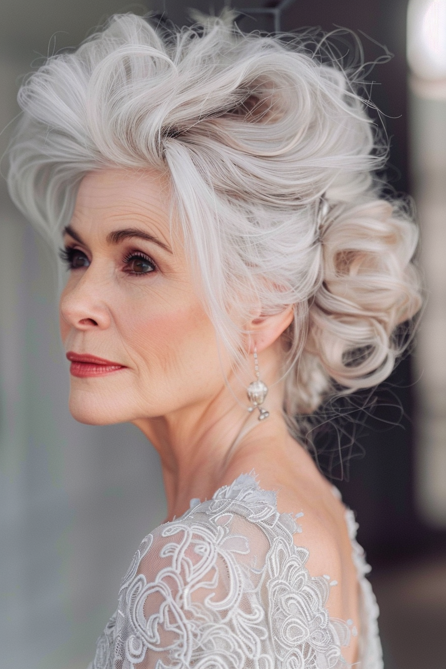 20. Glamorous Updo - Hairstyles For Women Over 70