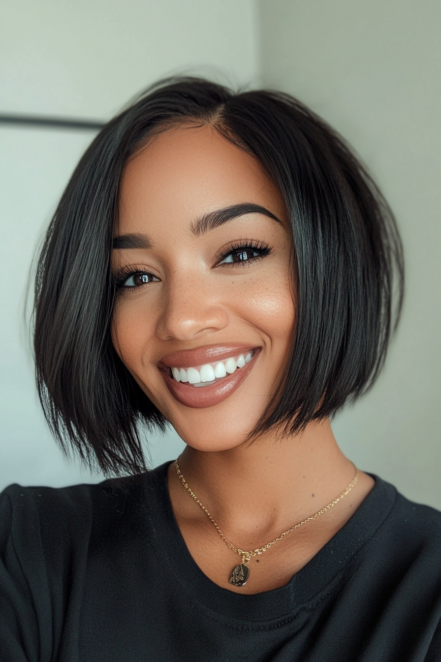 21. Inverted Bob for Black Hair (Short Bob Hairstyles For Women) - Short Bob Hairstyles For Women