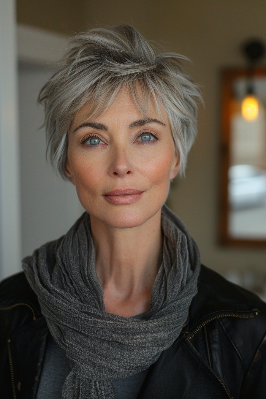 22. Layered Pixie with Undercut - Short Hairstyles For Women Over 50 With Fine Hair
