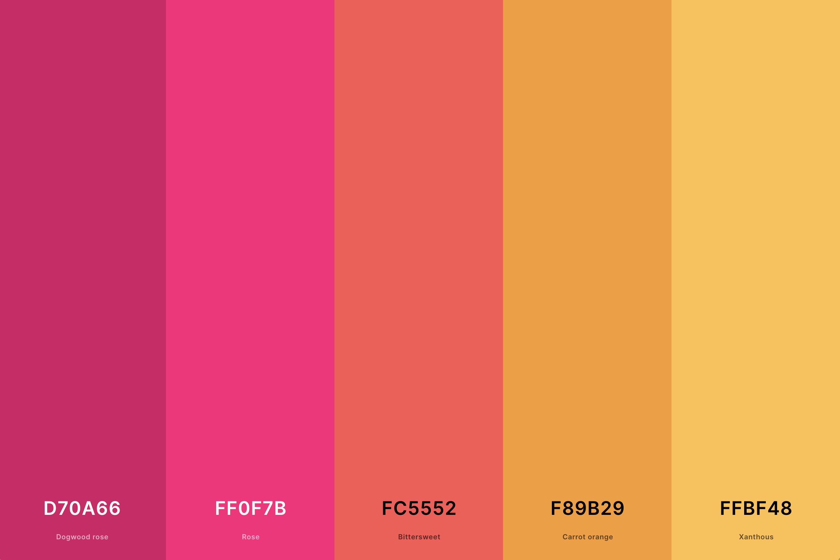 15 Orange Color Palette Inspirations with Names & hex Codes