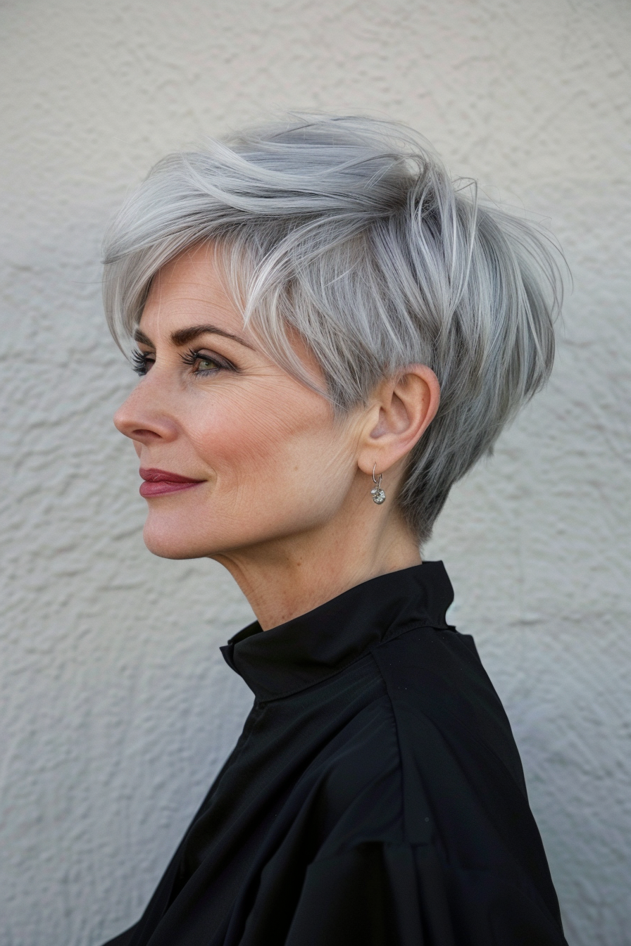 23. Gray Pixie Cut - Bob Hairstyles For Women Over 50