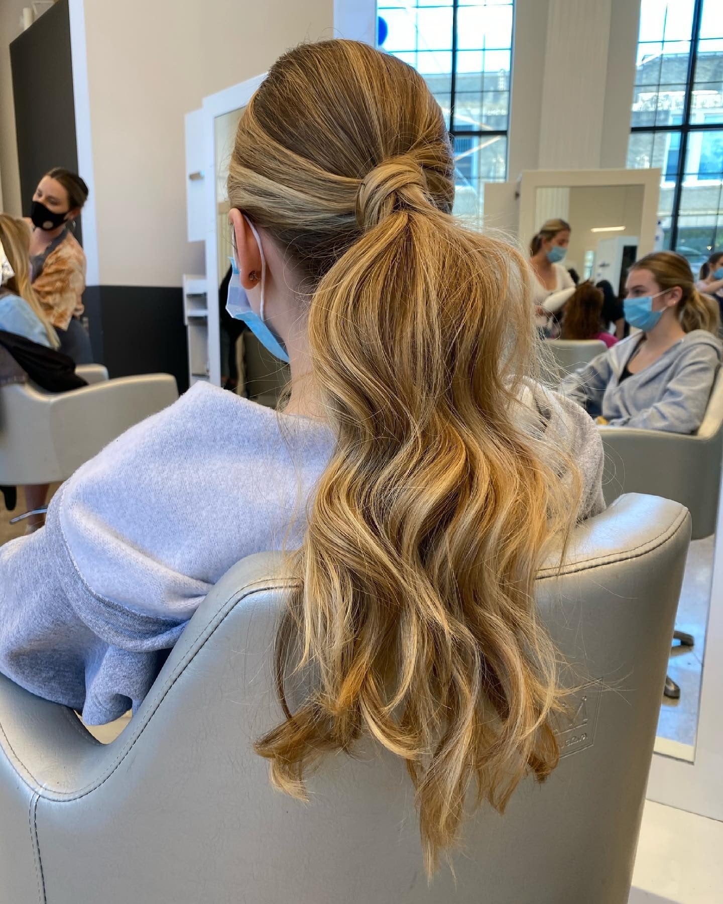 24. Sleek Wrapped Ponytail with Buttery Blonde Blend (Prom Hairstyles)
