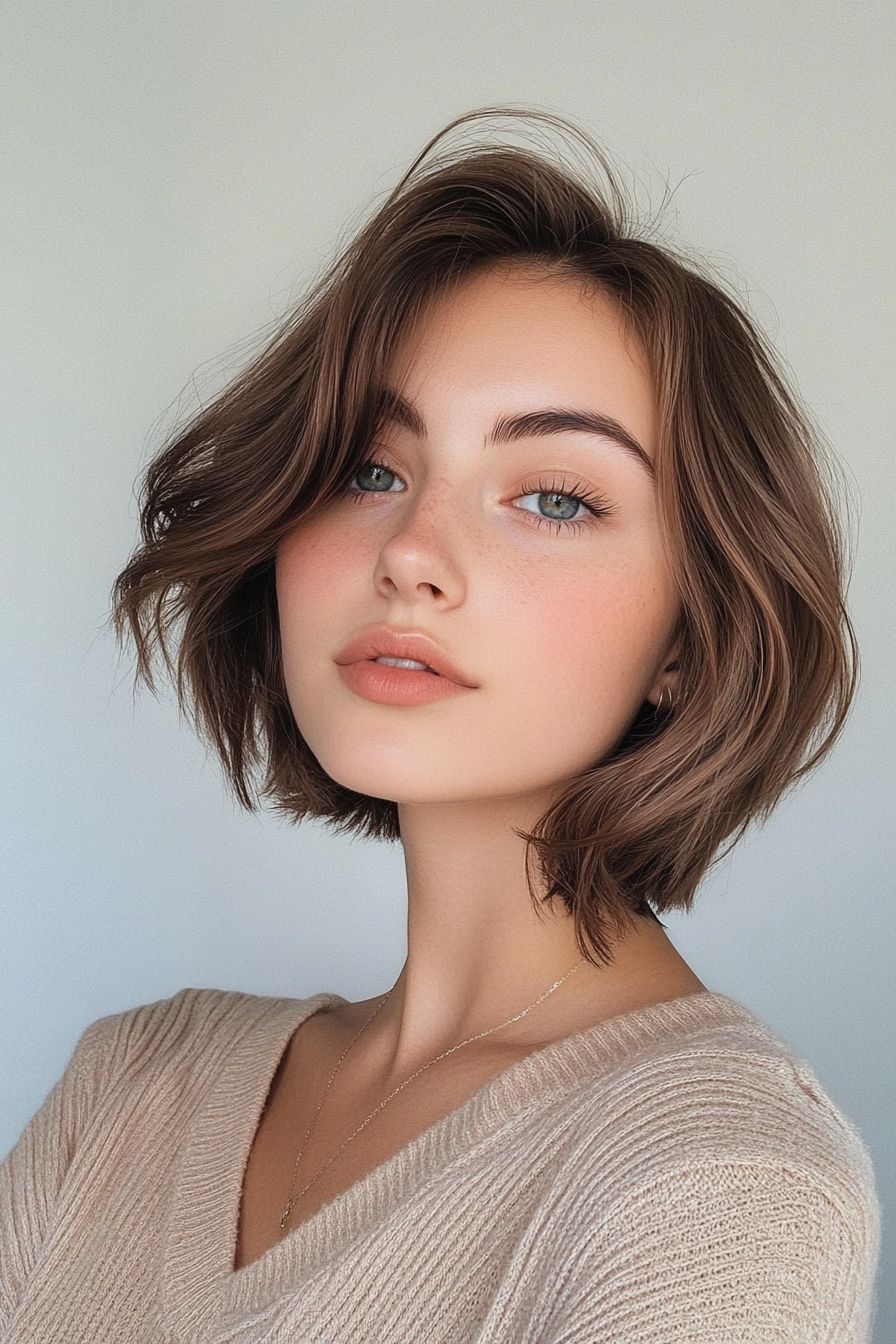 25. Layered Bob with Sandy Brown (Short Hairstyles For Thin Hair) - Short Hairstyles For Thin Hair