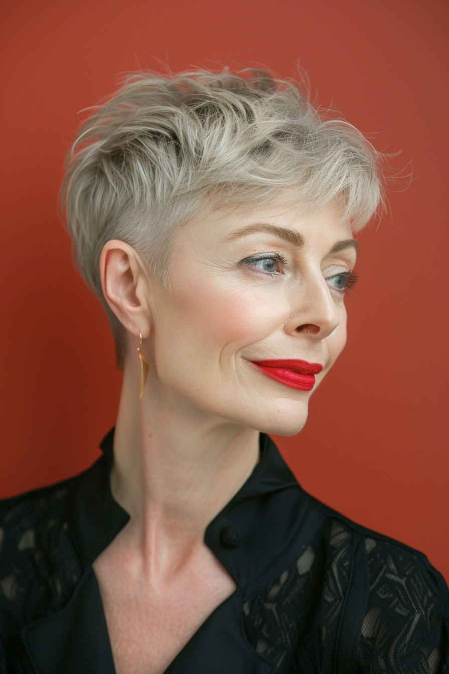 29. Short Funky Pixie with Textured Top - Pixie Hairstyles For Women Over 50 - Pixie Hairstyles For Women Over 50