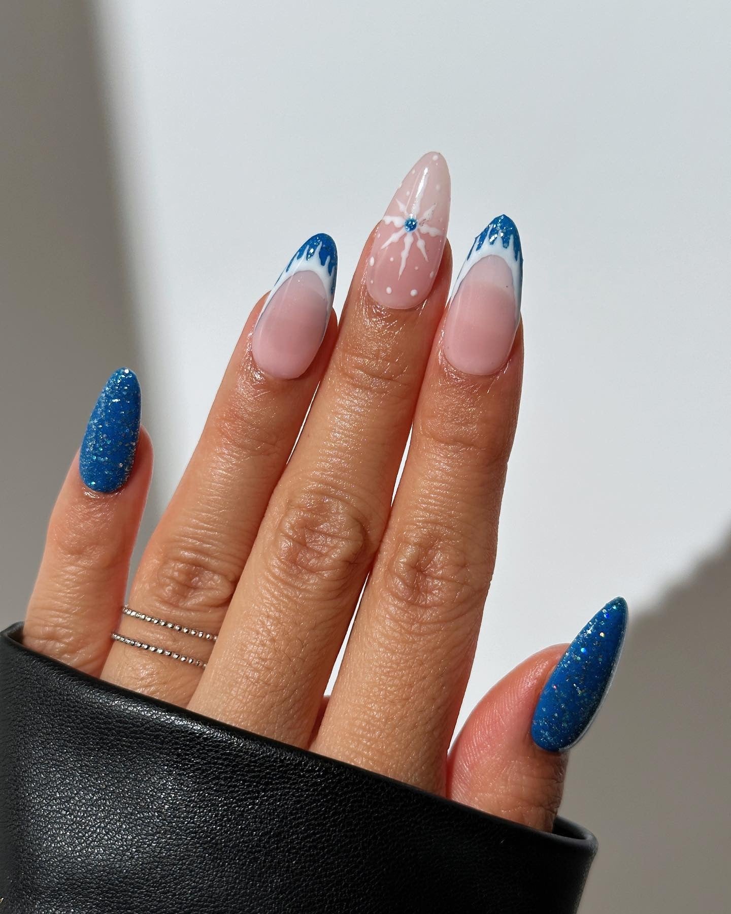 3. Winter Sparkle and Icy Blue Nail Art (Blue Nail Ideas)