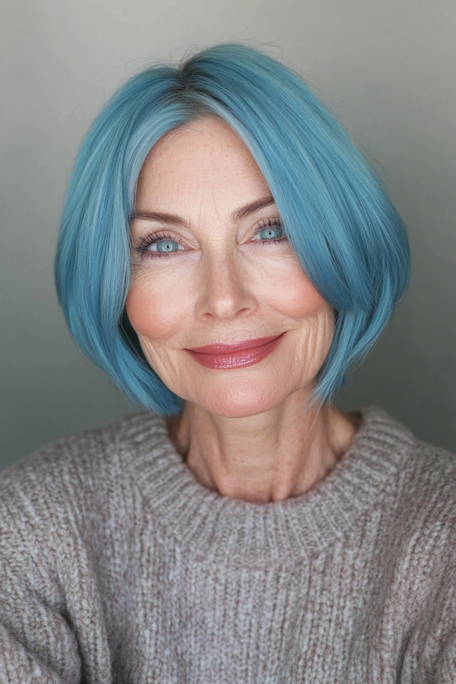 32. Blunt Bob with Sleek Finish (Short Hairstyles For Older Women) - Short Hairstyles For Older Women