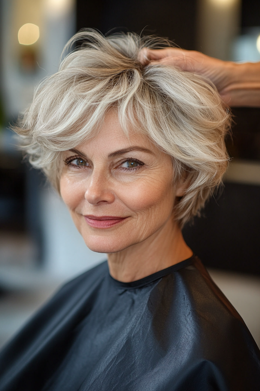 34. Soft Shag with Tousled Waves (Short Hairstyles For Older Women) - Short Hairstyles For Older Women