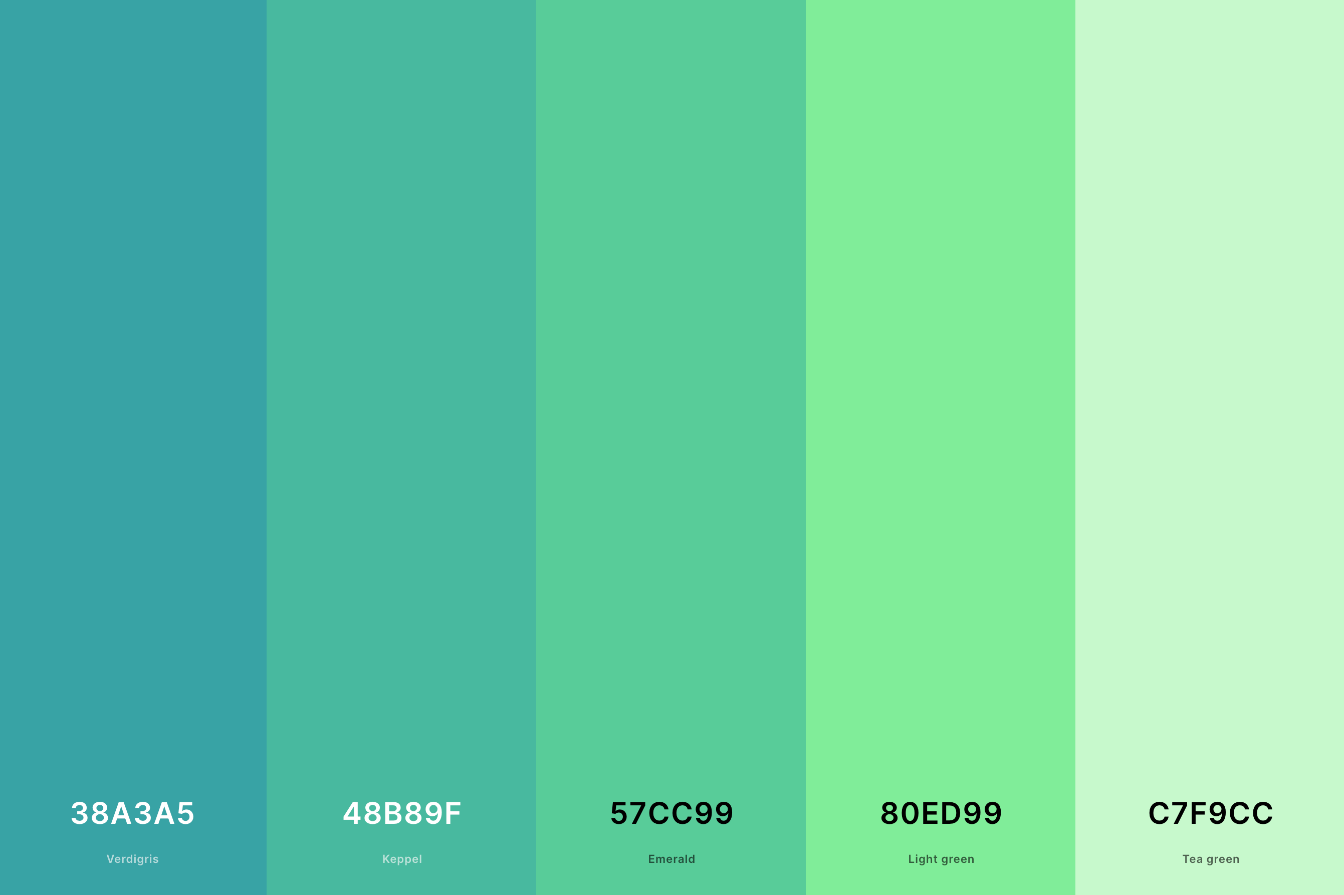 Shades Of Green Color: +50 Green Colors with HEXs