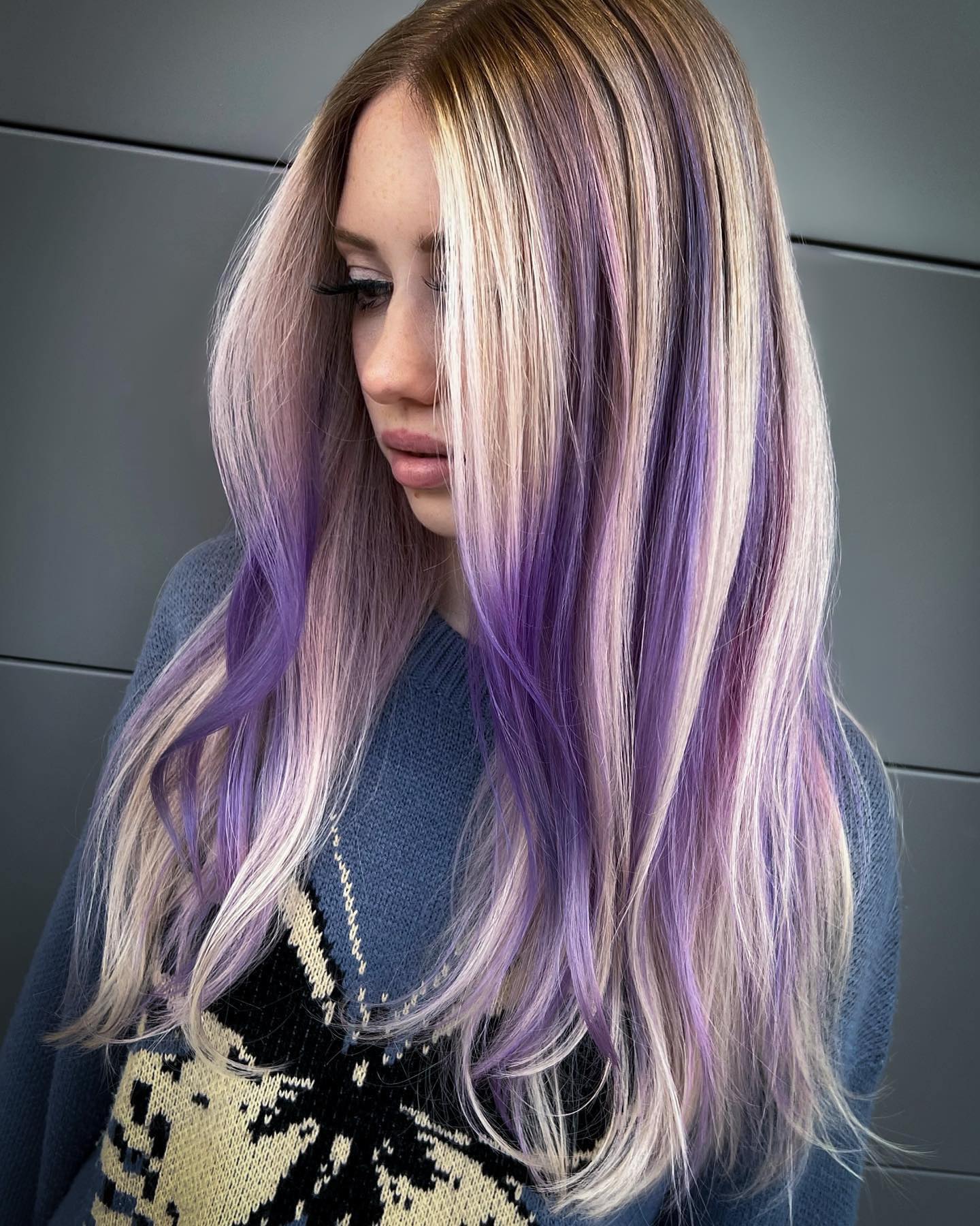 4. Lavender Ombre Elegance - Lavender Hair Color Ideas for Women