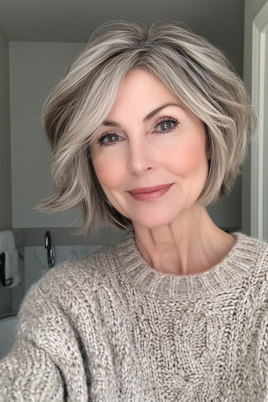 5. Liberated Short Shag with Messy Layers (Short Hairstyles For Older Women) - Short Hairstyles For Older Women