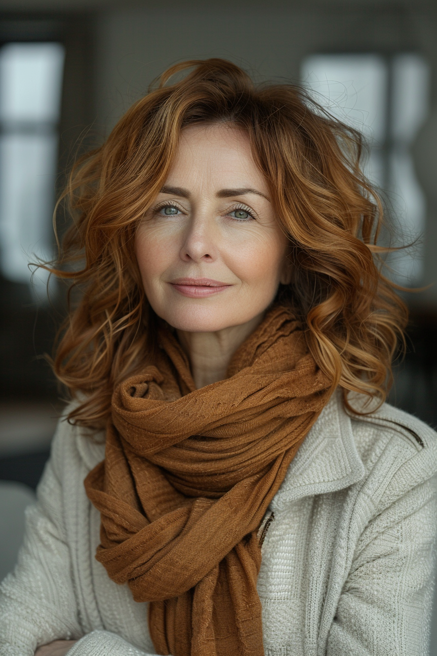 7. Fall's Best Medium Curls - Curly Hairstyles For Women Over 50 - Curly Hairstyles For Women Over 50