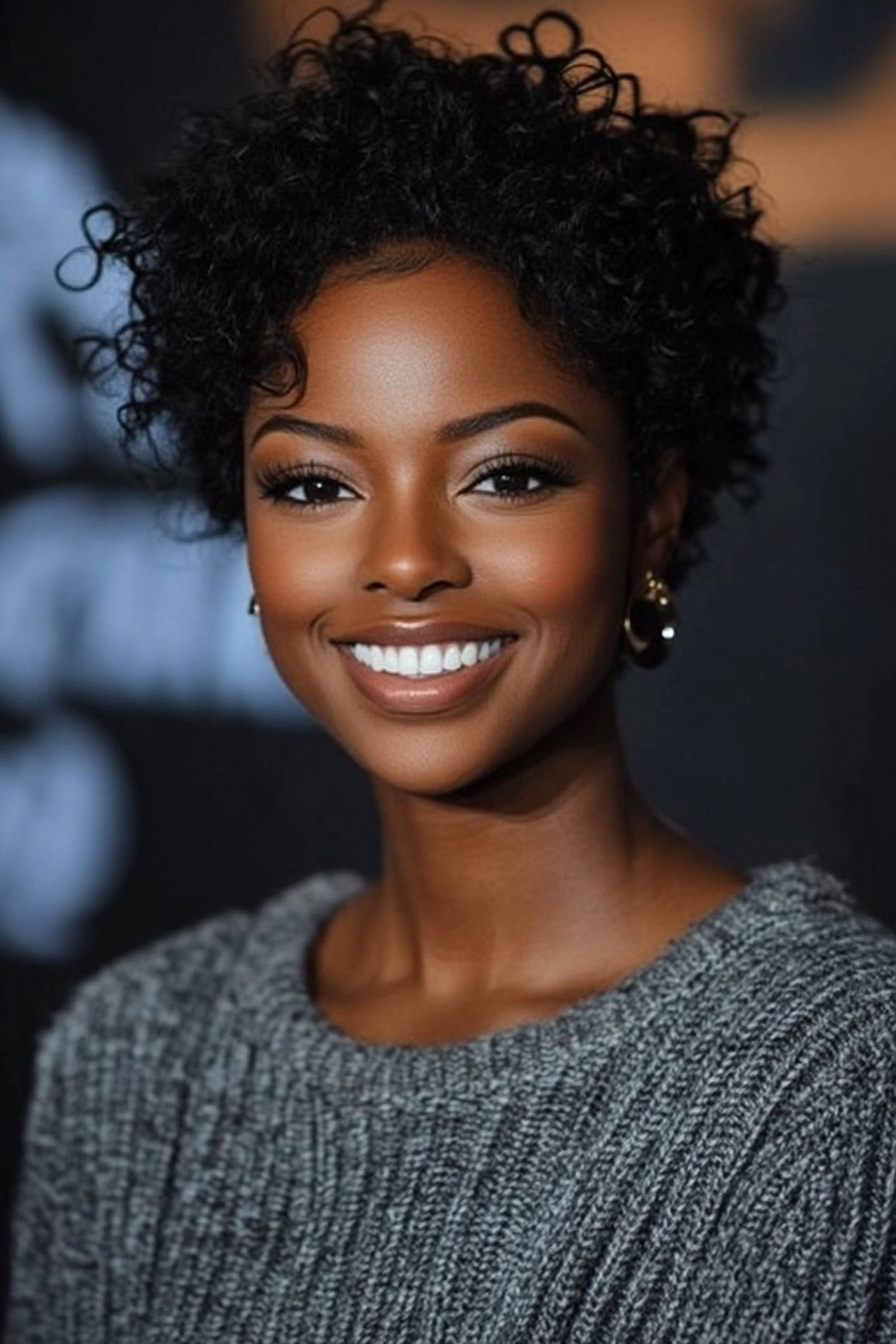 7. Layered Curly Pixie (Short Hairstyles For Black Women) - Short Hairstyles For Black Women