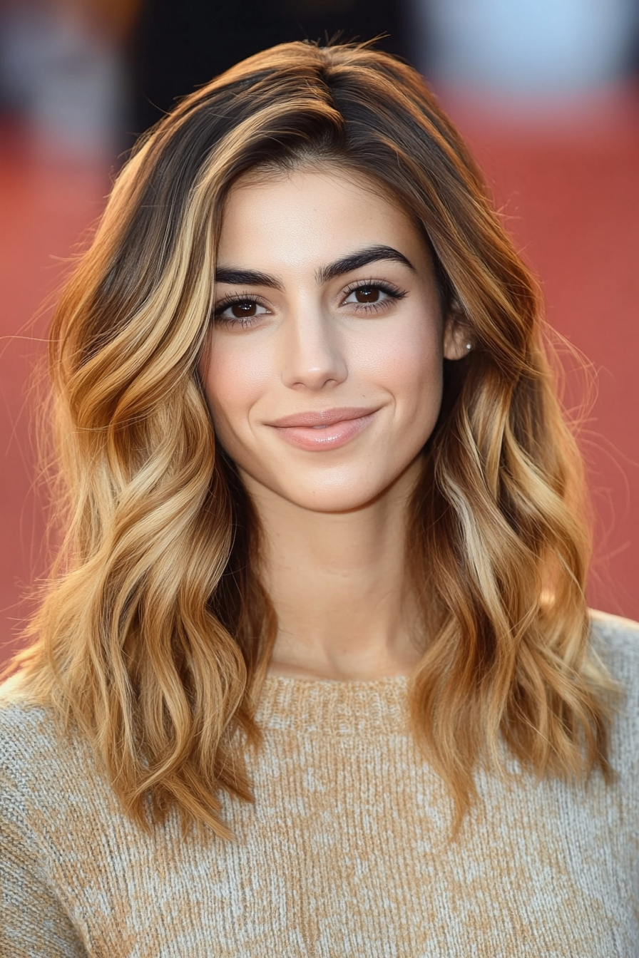 7. Subtle Ombre Waves (Medium Length Wavy Hairstyles) - Medium Length Wavy Hairstyles