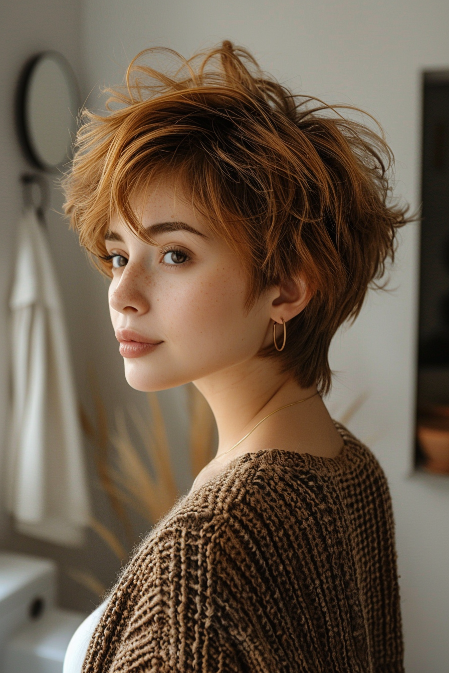 8. Fine Hair, Layered Pixie Cut - Short Layered Haircuts