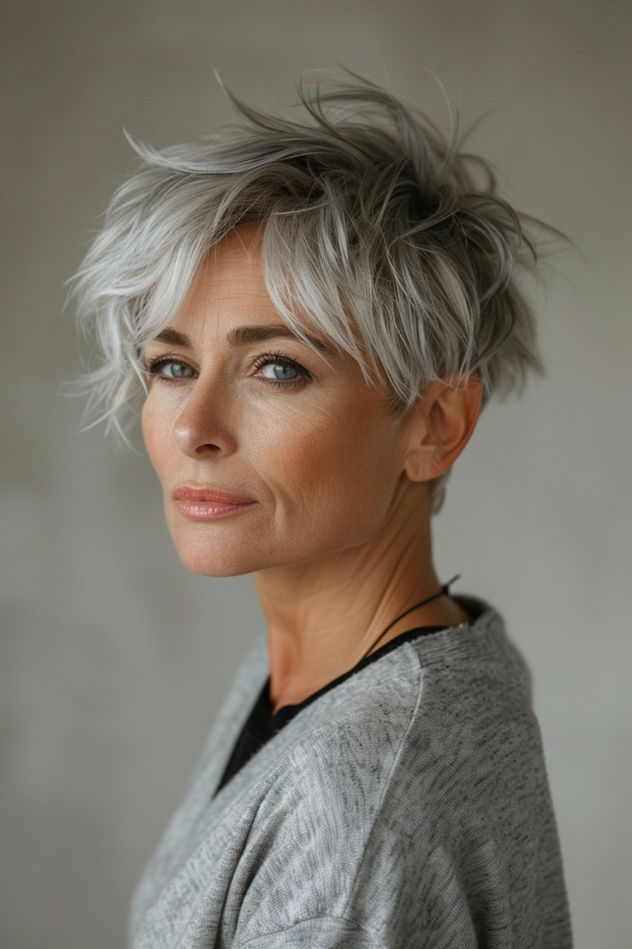 8. Messy Pixie for Thin Hair - Pixie Haircuts For Women Over 60