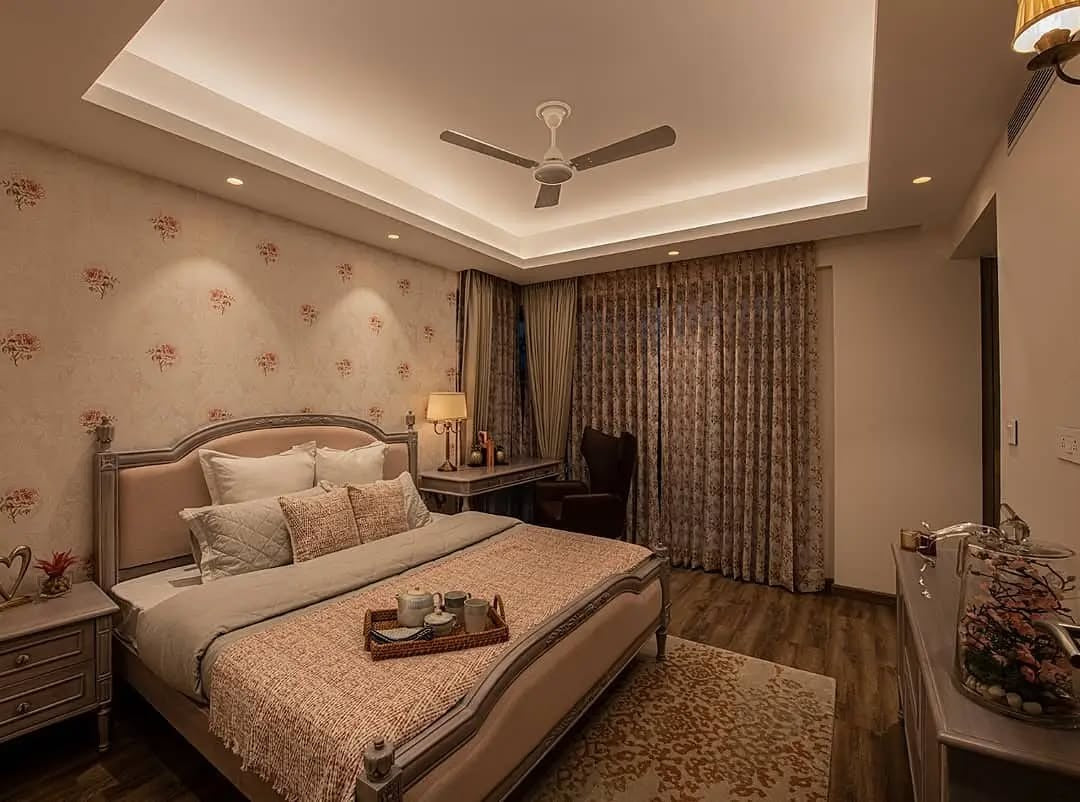 9. Classical Elegance with Floral Embellishment (European Style Bedroom Ideas)