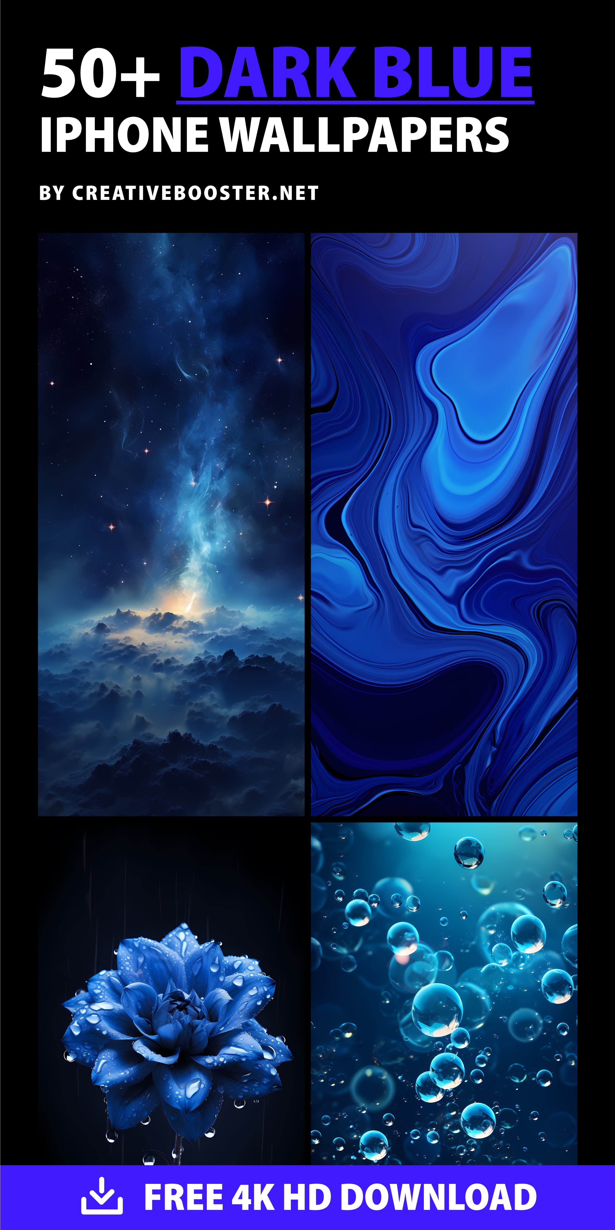 50+ Best Dark Blue iPhone Wallpapers 2024 (Free 4k HD Download ...