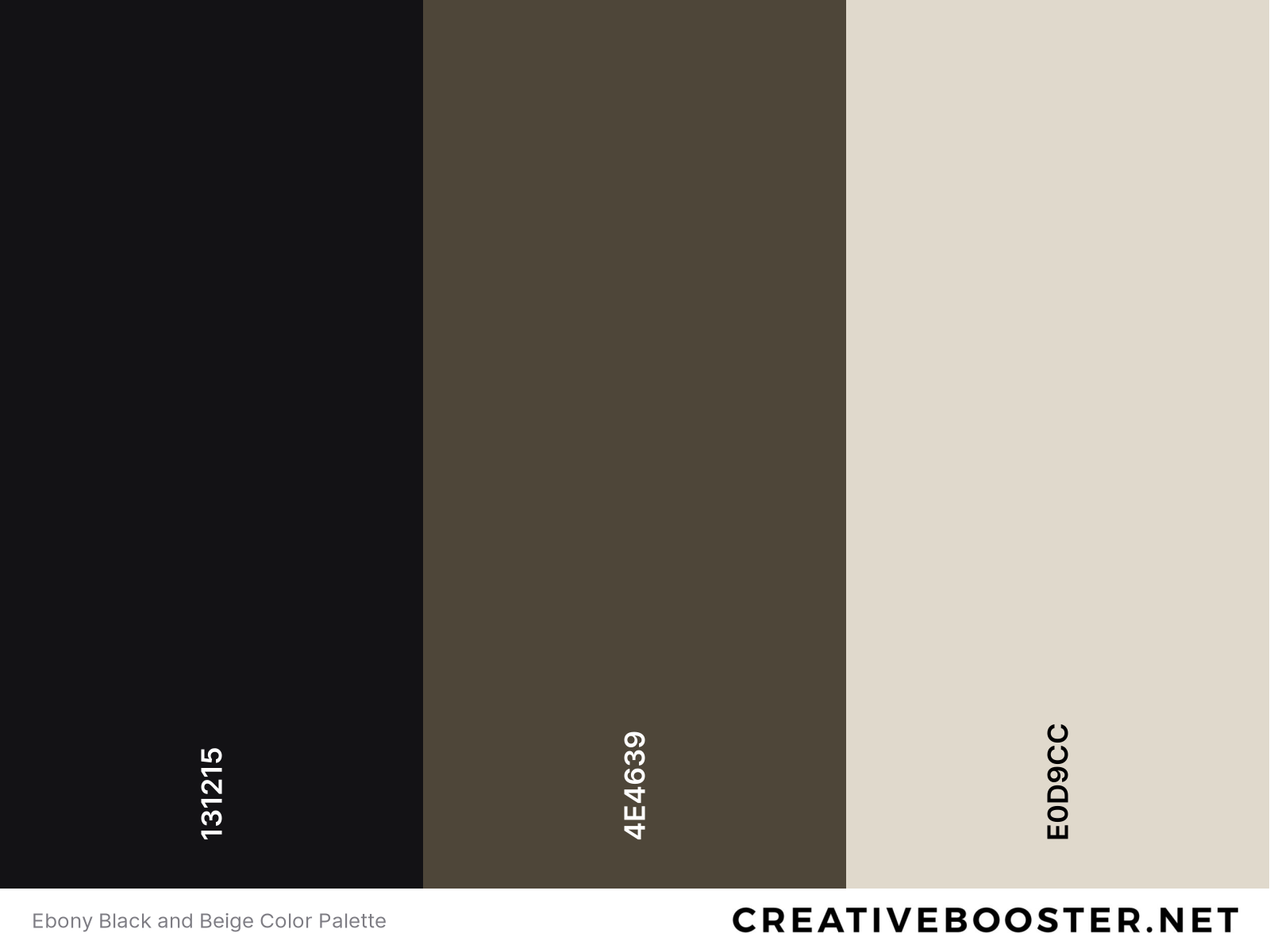 Ebony Black and Beige Color Palette