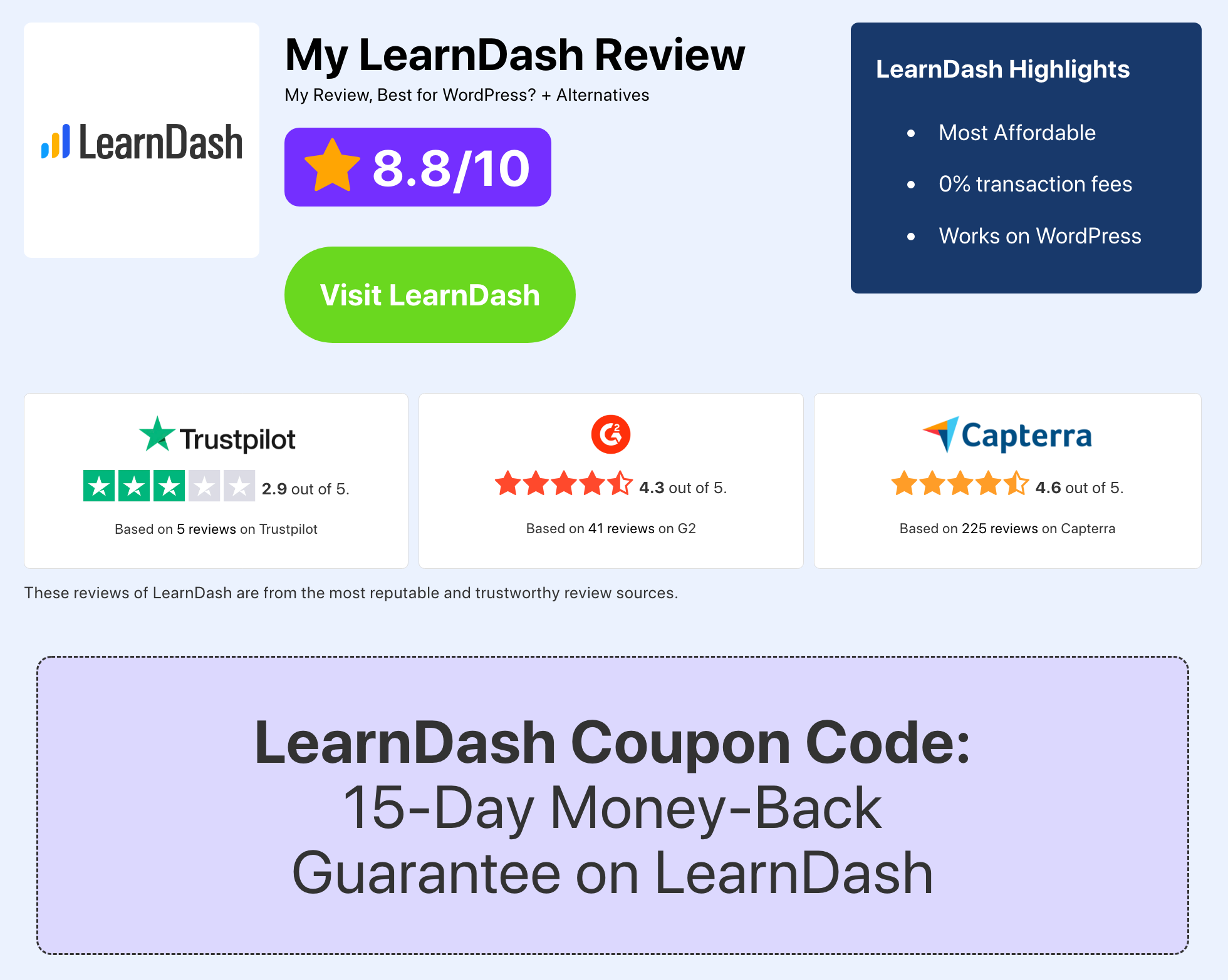 LearnDash Review Featured Image