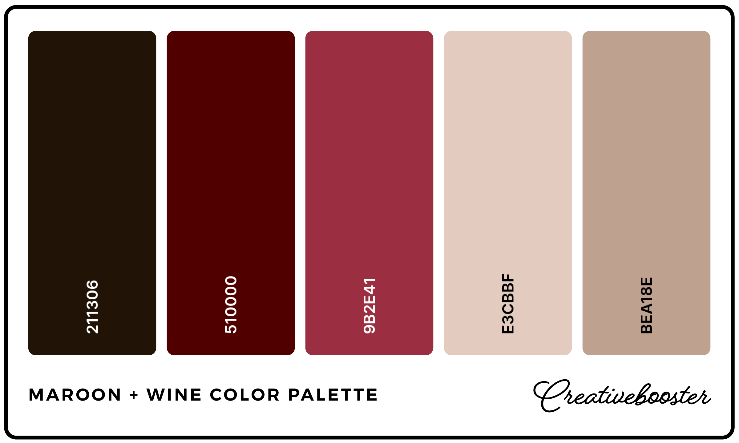 Pretty Autumn Color Palette of Wine + Maroon + Plum + Dark Red and Burgundy