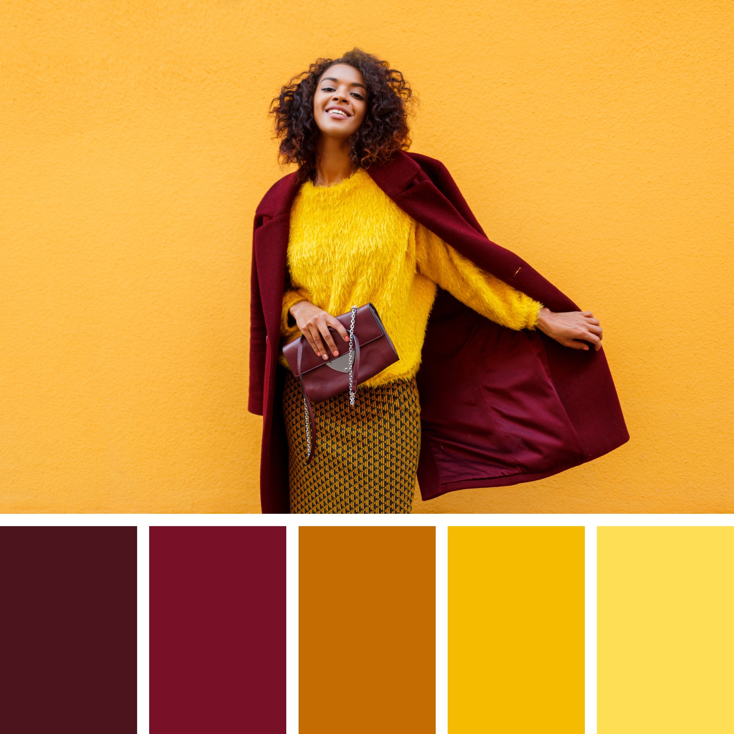 Maroon and Yellow Color Palette